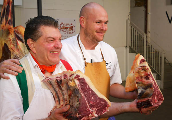 Dario Cecchini and Johan Jureskog with big beef