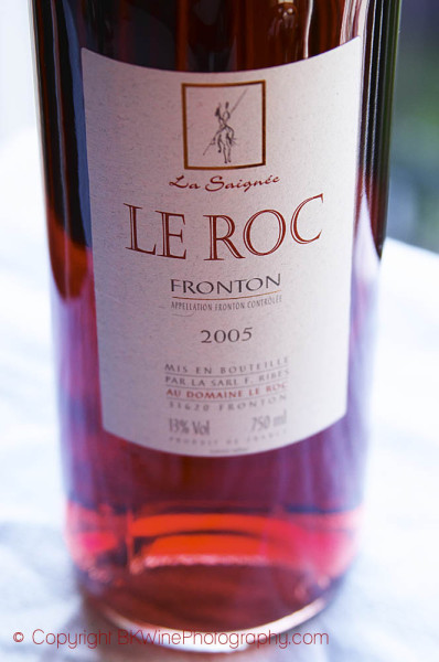 Some rosé get a deep colour from a long extraction, like this Le Roc La Saignée from Fronton