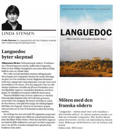 Linda Stensen on Languedoc in Svenska Dagbladet