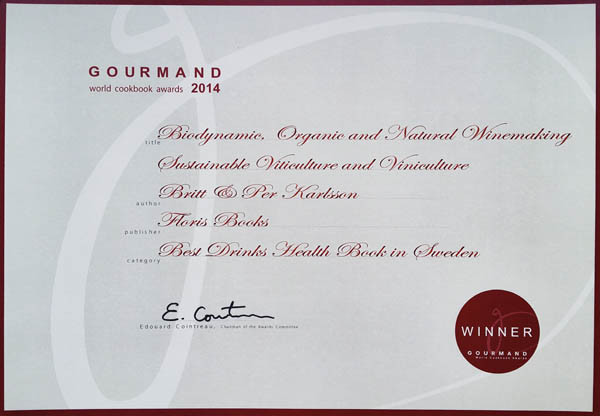 Biodynamic, Organic and Natural Winemaking; Sustainable Viticulture and Viniculture, “Best Drinks Health Book”