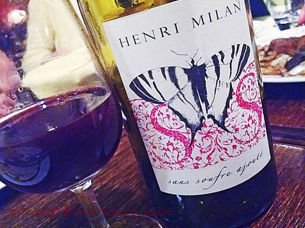 Henri Milan "sans soufre ajouté", wine with no added sulphur