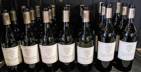 Bottles of Kapcsandy Estate wines