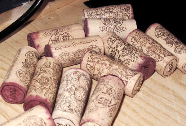Corks of Kapcsandy Estate wines