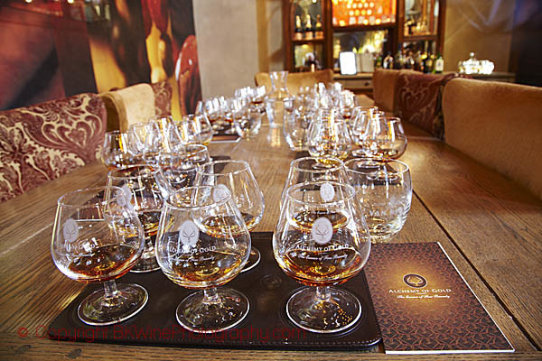 Brandy tasting, Alchemy of Gold, in South Africa