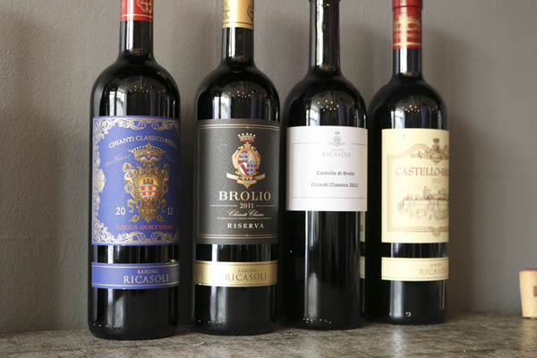 A range of Barone Ricasoli wines