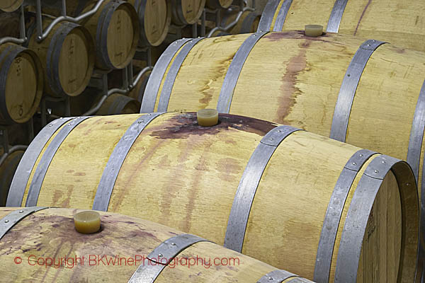 Barrels in the cellar at Barone Ricasoli