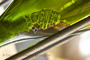 champagne bottle with yeast