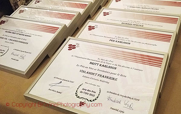 OIV Book Prize Award Certificates