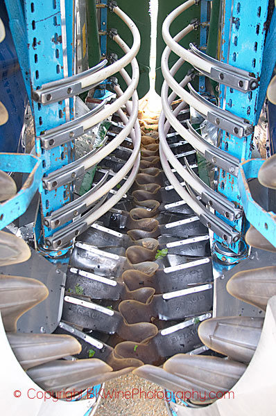 The inside of a harvesting machine