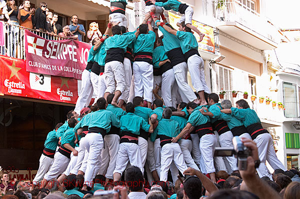 A "human tower" in Catalonia, Spain