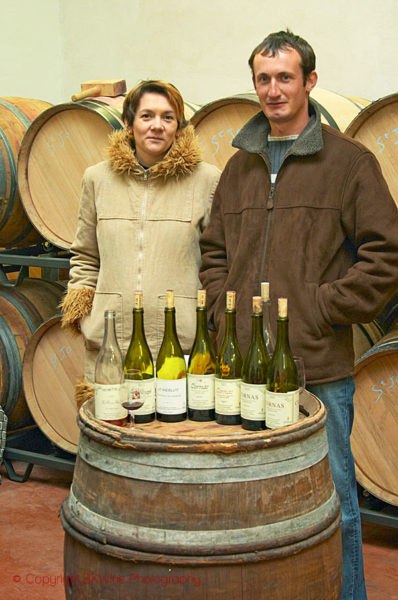 Vincent Paris, winemaker in Cornas, and his wife