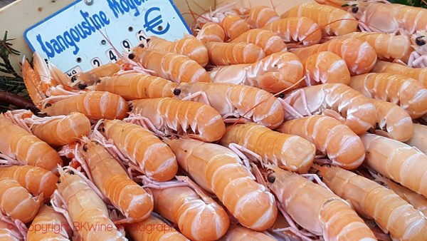 Langoustines at a market in Paris