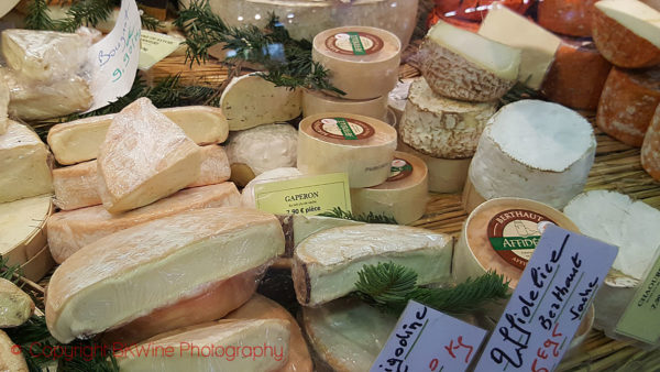 Cheese at a market in Paris