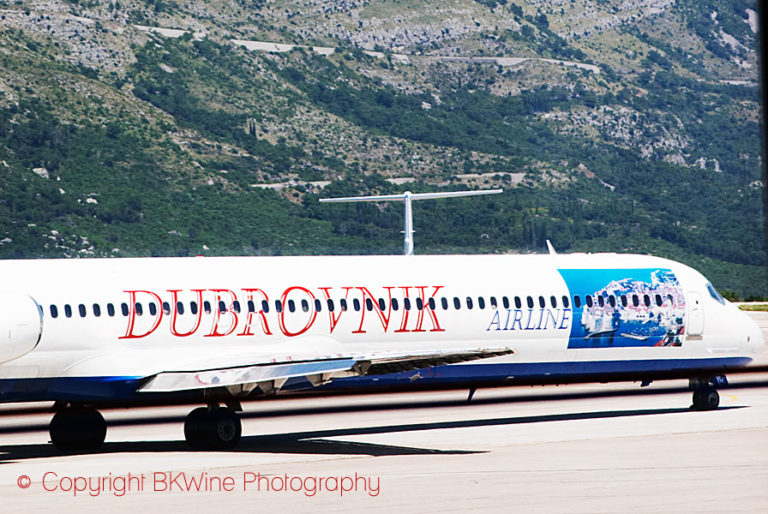Air-plane at the airport in Dubrovnik