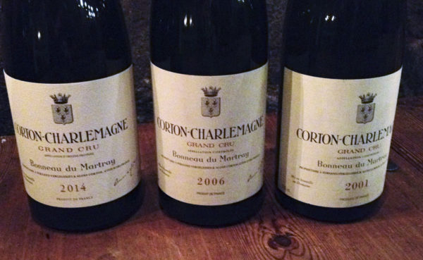 Corton Charlemagne Bonneau du Martray 2014 2006 2001