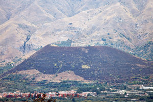 Hill slope and village, Etna, Sicily