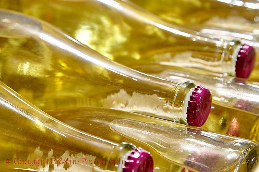 Bottles with the yeast deposit from the 2nd fermentation