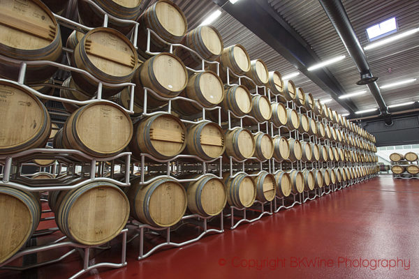 Oak barrels at Oenoforos' Nordic Sea Winery