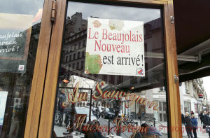 beaujolais nouveaux in paris cafe