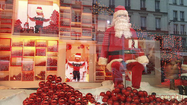 Big department stores have very elaborate Christmas decorations in the windows