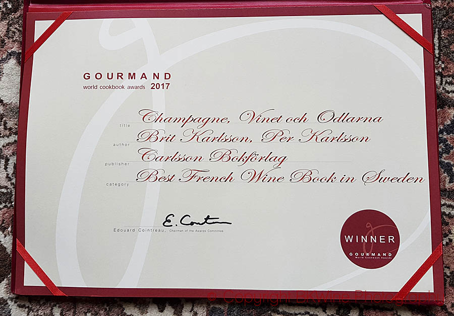 Gourmand Awards' Certificate for Best Wine Book, Champagne Vinet och Odlarna