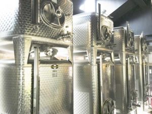 Vinification tanks in the winery at Wine Mechanics