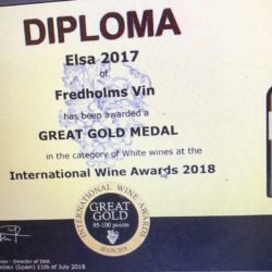 Fredholms Vin Elsa, Spanish wine award