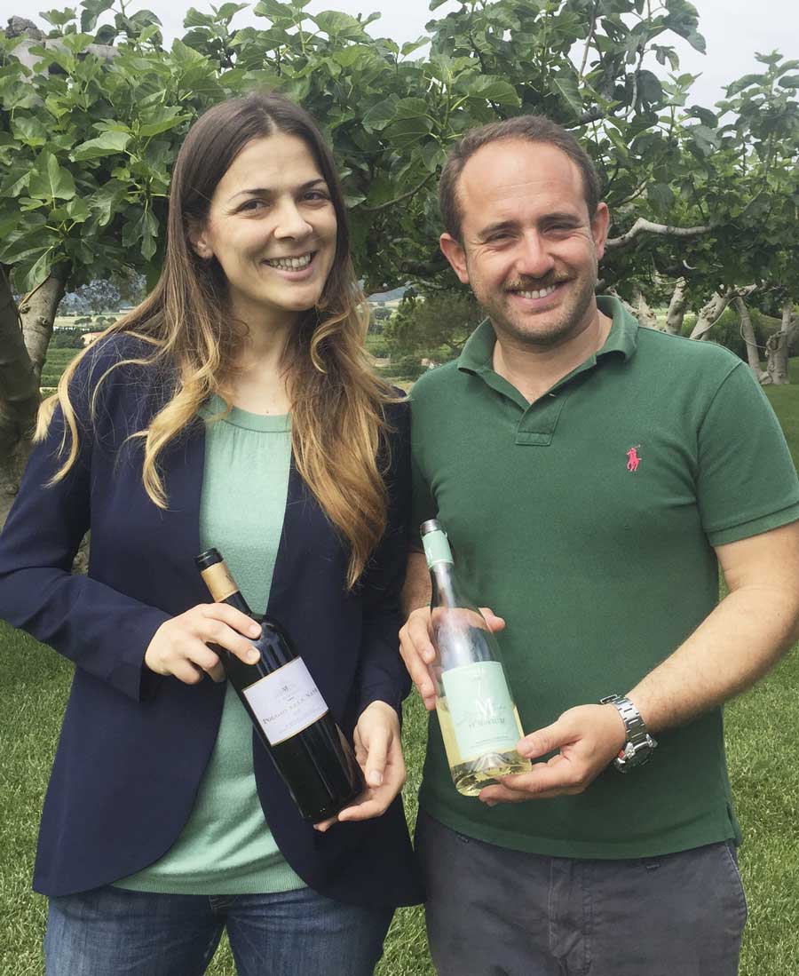 Giorgia Dimitriou, winemaker, and agronomist Onofrio Viscione at le Mortelle, maremma