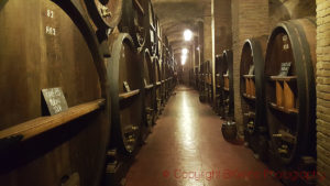 The wine cellar at Bodegas Weinert in Mendoza, Argentina