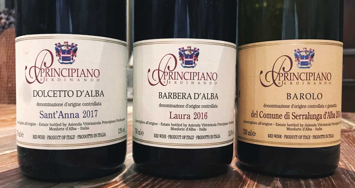 Principiano wines, Piedmont