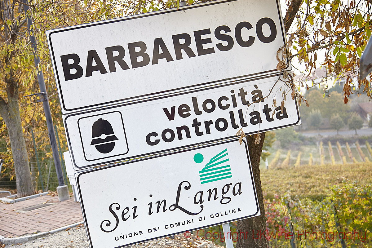 Road signs in Barbaresco, Piedmont