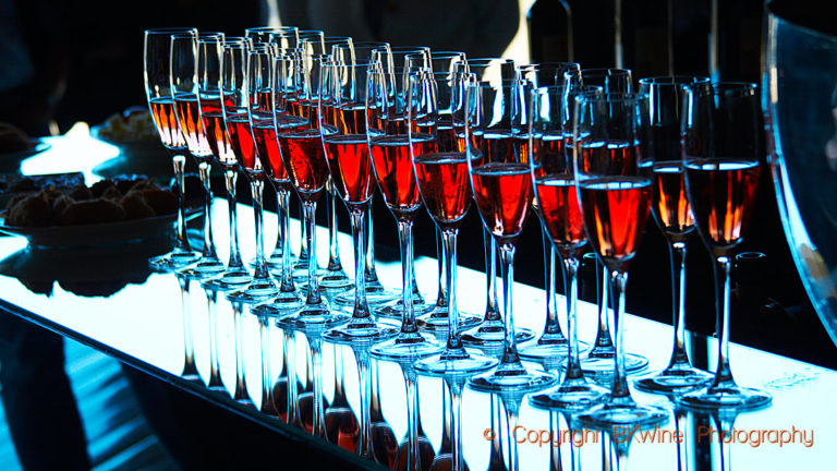 Glasses of rose wine