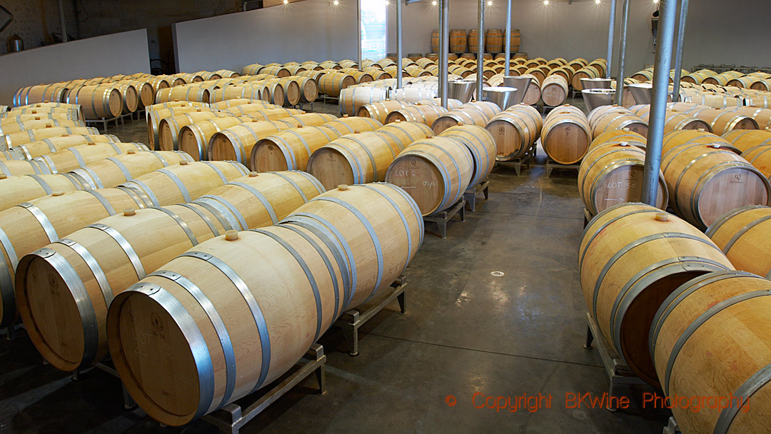 The wine cellar at Chateau Grand Barrail Lamarzelle, Saint Emilion, Bordeaux