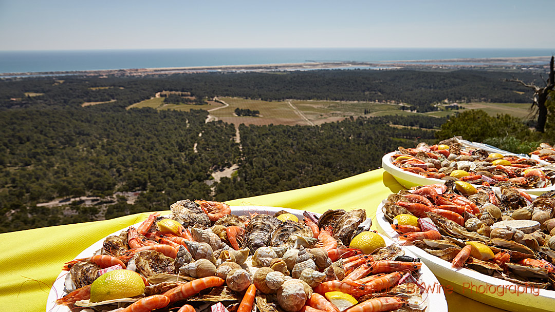 Lunching on seafood in the La Clape mountain in Languedoc