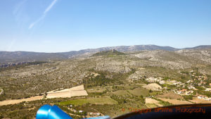 Viewing the Vallee de l’Agly in Roussillon from a helicopter