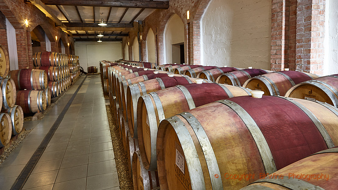 The barrel cellar at Chateau Vartely in Moldova