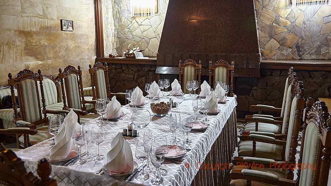 A traditional-style underground dining room at Milestii Mici, Moldova