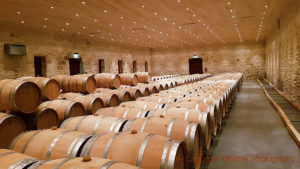 The barrel cellar at Chateau Fourcas-Hosten, Listrac, Bordeaux