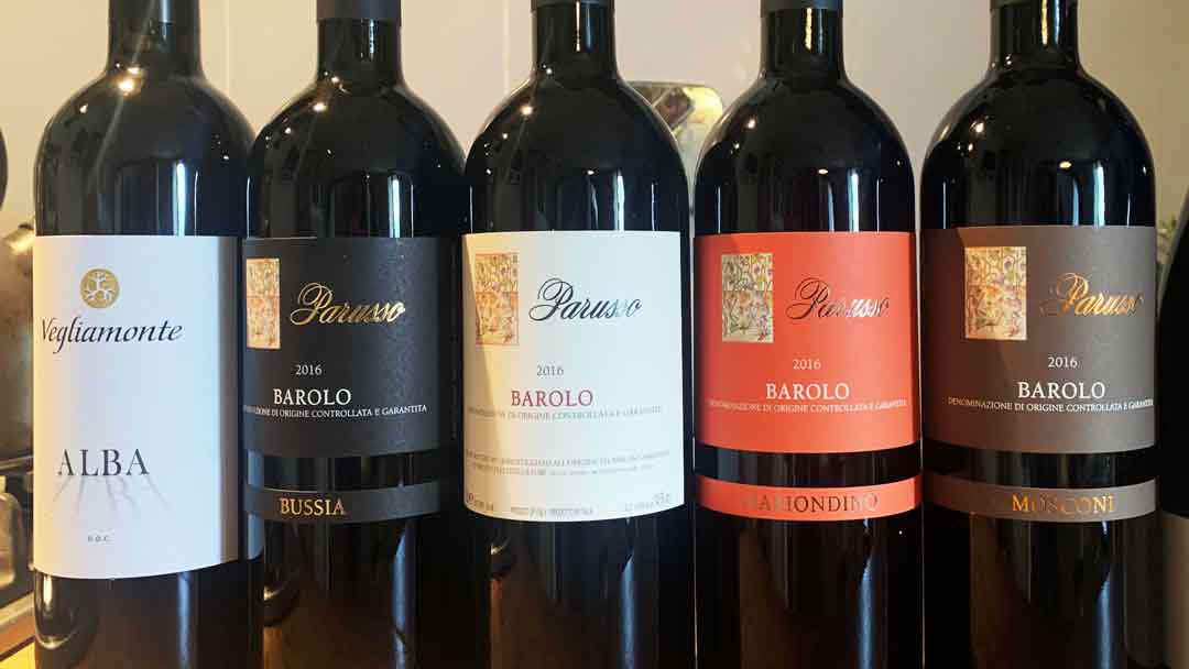 Parusso bottles, Barolo, Piedmont