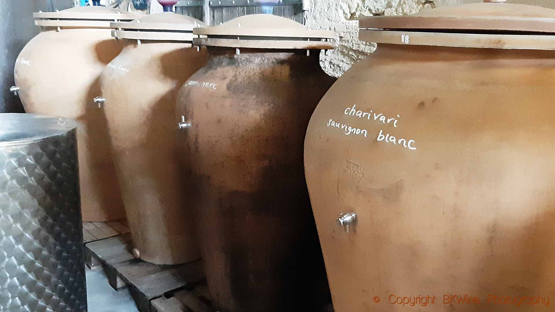 The amphora cellar at Chateau Carsin, Bordeaux