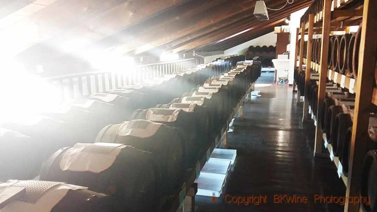 Barrels of ageing Traditional Balsamic Vinegar Of Modena in the attic