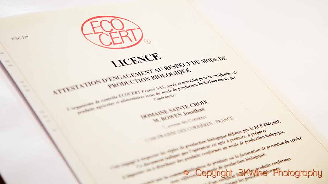 An Ecocert organic license