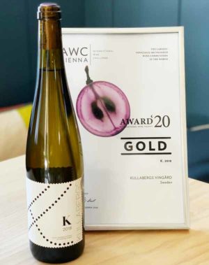 K 2018 award-winning wine from Kullabergs Vingard