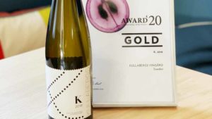 K 2018 award-winning wine from Kullabergs Vingard