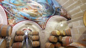 The barrel wine cellar at Mastroberardino in Campania