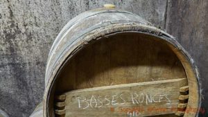 Old oak barrel in a cellar in Champagne