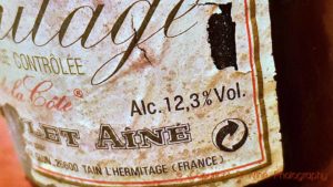 Hermitage 1993 Le Pied de la Côte, label detail: 12.3%, no longer permitted notation