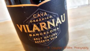 Cava Vilarnau Brut Nature Reserva 2018, organic sparkling wine from Penedes, Catalonia, Spain