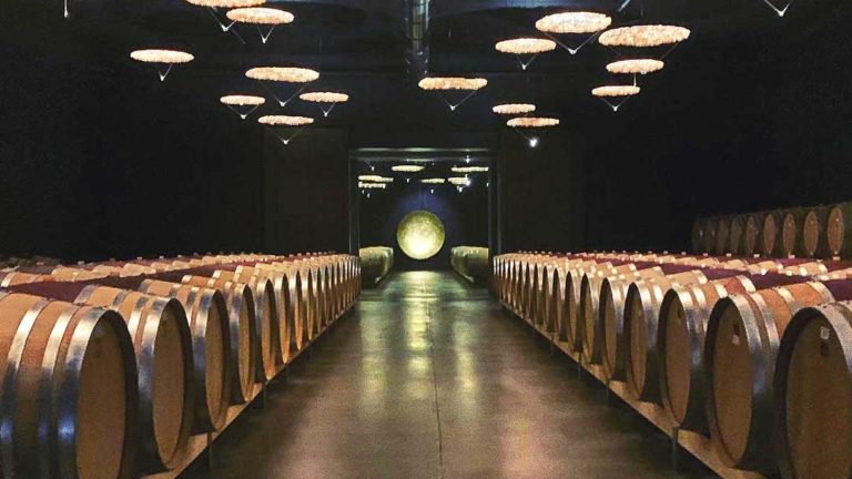 The barrel cellar in Pieropan's new winery in Soave
