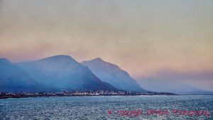 The sea-view from Hermanus in the Walker Bay area on South Africa's south coast